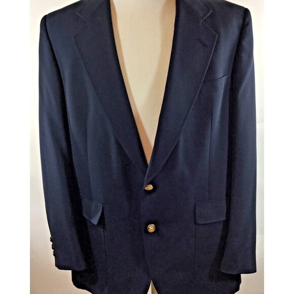 Hart Schaffner Marx Blazer Jacket Jack Nicklaus Blue Navy Sport 42‎ Gold Buttons - Picture 1 of 11